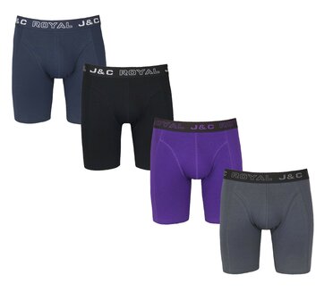 4-pack HERENBOXERSHORT MET LANGE PIJPEN assorti