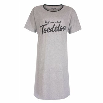 Dames Big Shirt met print &quot;Ik ga naar bed ....Toedeloe&quot;