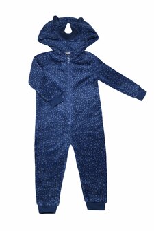 Jongens fleece onesie Art. 293725 met capuchon Navy