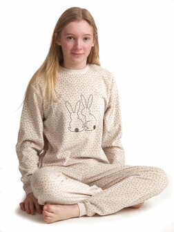 Meisjes  katoen velours pyjama Art. 351766 Beige