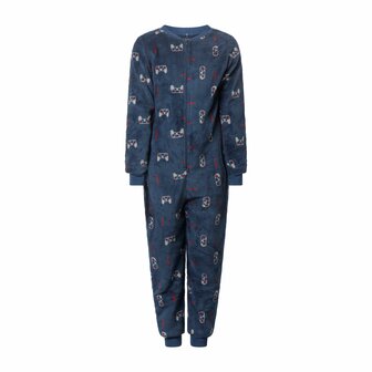 Jongens fleece onesie Art. 393719 met print Marine