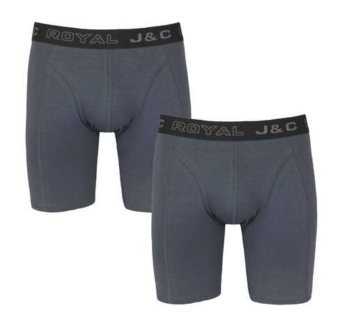 2-pack HERENBOXERSHORT MET LANGE PIJPEN - Grijs