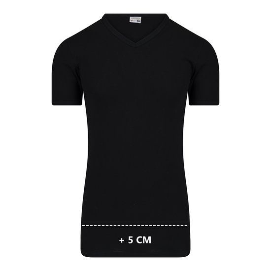 10-Pack Extra lange heren T-shirts met V-hals M3000 Zwart