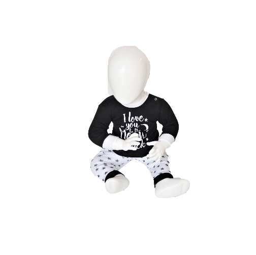 Baby pyjama Beeren &quot;To the Moon&quot; Zwart