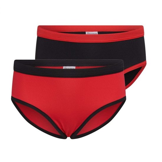 2-Pack Mix&amp;Match meisjes slips Rood/Zwart