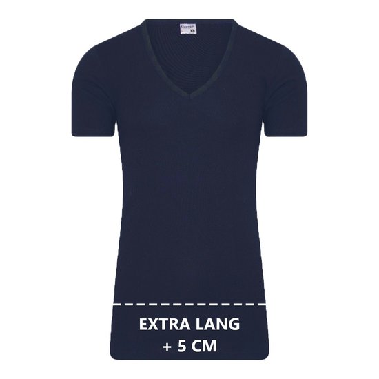 Extra lang heren T-shirt met Diepe V-hals M3000 Marine