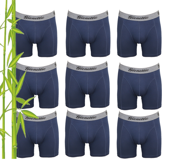 9-Pack Gionettic Bamboe Heren boxershorts Marine