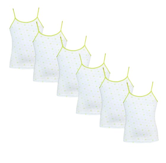 6-Pack Meisjes Tops Love Lime