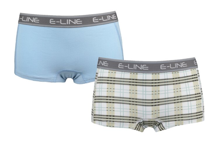 2-pack E-Line dames boxershort Blauw/Ruit