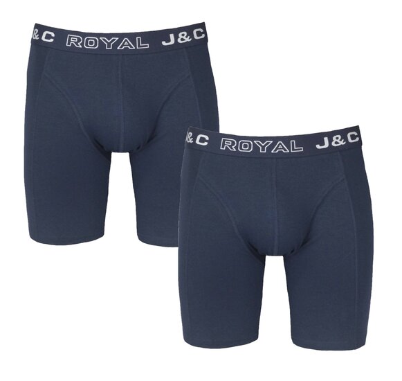 2-pack HERENBOXERSHORT MET LANGE PIJPEN - Marine