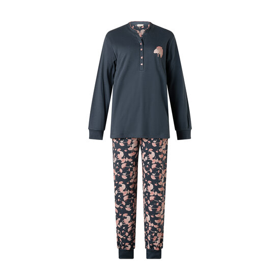 Dames pyjama interlock met print Navy 