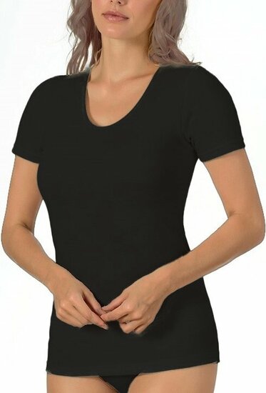 Entex dames thermo shirt korte mouw - Zwart