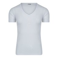 Heren T-shirt met diepe V-hals en K.M. M3000 Wit