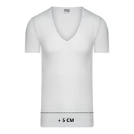 5-Pack Extra lange heren T-shirts met diepe V-hals M3000 Wit