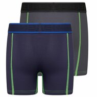 2-Pack Mix&amp;Match Jongens boxershorts uni D.Blauw/Grijs