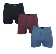 Basic 3-Pack wijdvallende Heren boxershorts gekleurd