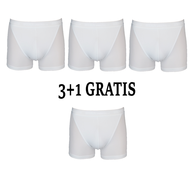 3-Pack + 1 GRATIS Heren Boxershort Rib Beeren Young Wit