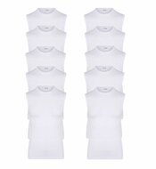 10-pack Heren mouwloos shirt met O-Hals M3000 Wit