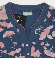 Dames pyjama interlock  met print Navy 