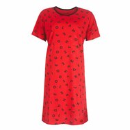 Dames Big Shirt Rood met print &#039;&#039;Letters&#039;&#039;