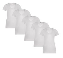 5-pack Dames Beeren  T-shirt met  V-hals en korte mouw M3000 Wit