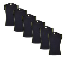 6-Pack Jongens mouwloze shirts Beeren Young Ricardo Geel