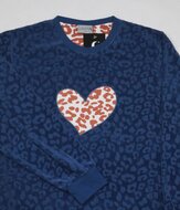 Dames pyjama velours Blauw print 2