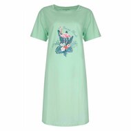 Dames Big Shirt  met print Flamingo - Mint